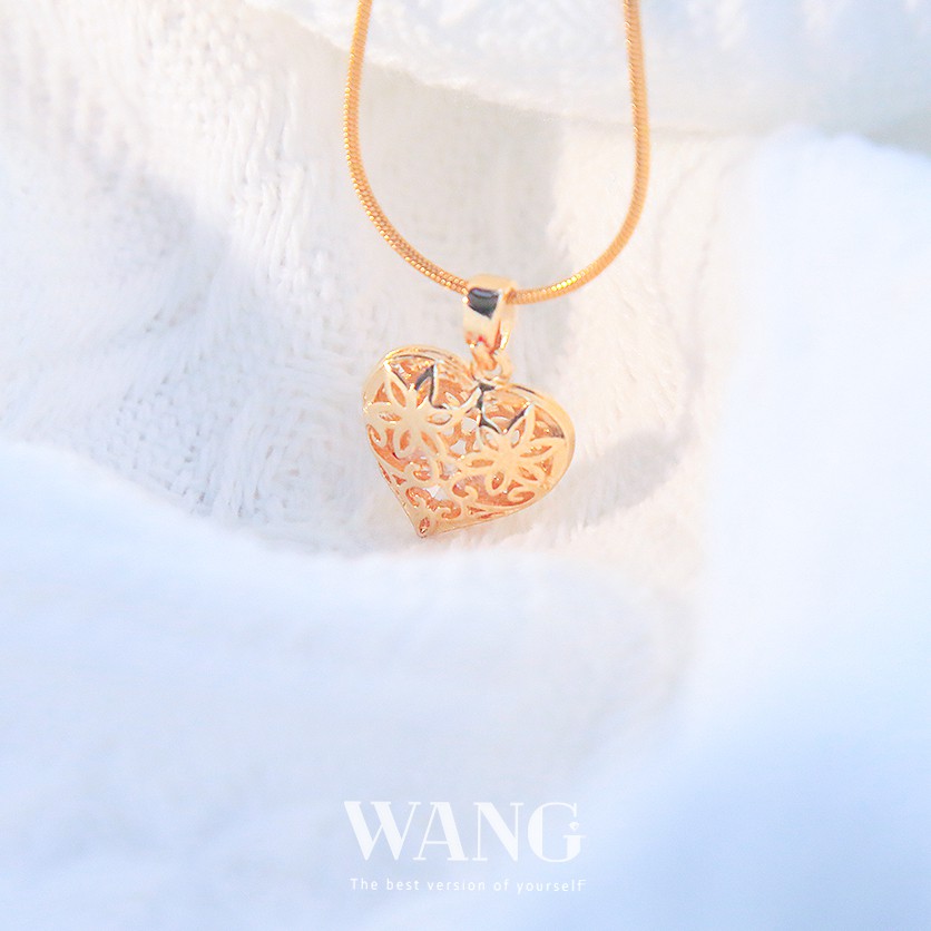 Wj สร้อยคอโซ่ ชุบทอง 18k จี้รูปหัวใจ ประดับเพทาย เครื่องประดับแฟชั่น สําหรับผู้หญิง