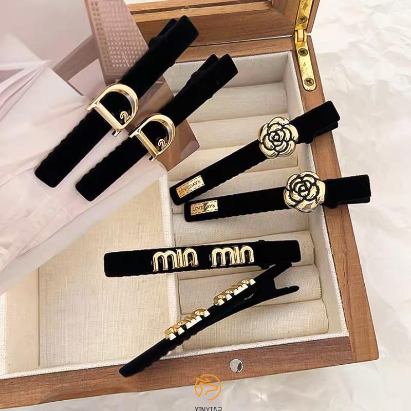 XINYIA2 กิ๊บติดผม รูปปากเป็ด สีดํา สีบลอนด์ สไตล์เรโทร สําหรับผู้หญิง