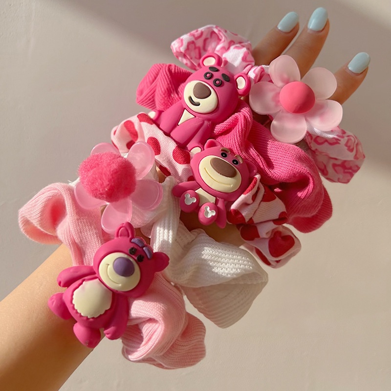 Yb3 Lotso ยางรัดผม ลายการ์ตูนหมี ดอกไม้น่ารัก เครื่องประดับ สําหรับเด็กผู้หญิง BY3