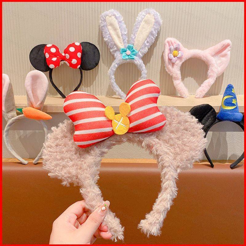 Ys ที่คาดผม ผ้ากํามะหยี่ขนนิ่ม ลายการ์ตูนดิสนีย์ StellaLou Mickey ShellieMay LinaBell Minnie สําหรับเด็ก