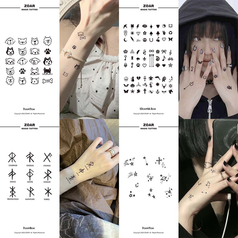 ZOAR พร้อมส่ง A039 Magic tattoo สติ๊กเกอร์รอยสักสมุนไพร กันน้ำ กันรอย ยาวนาน กึ่งถาวร แสดงสี เหมือนจริง
