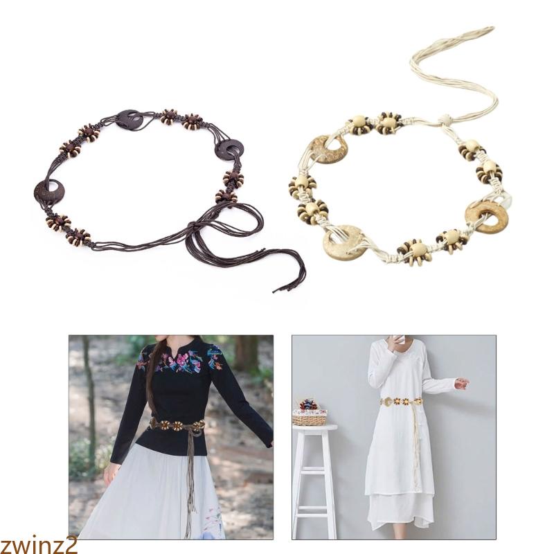 Zwinz2 เข็มขัดลูกปัด แฮนด์เมด สไตล์โบฮีเมียน สําหรับผู้หญิง