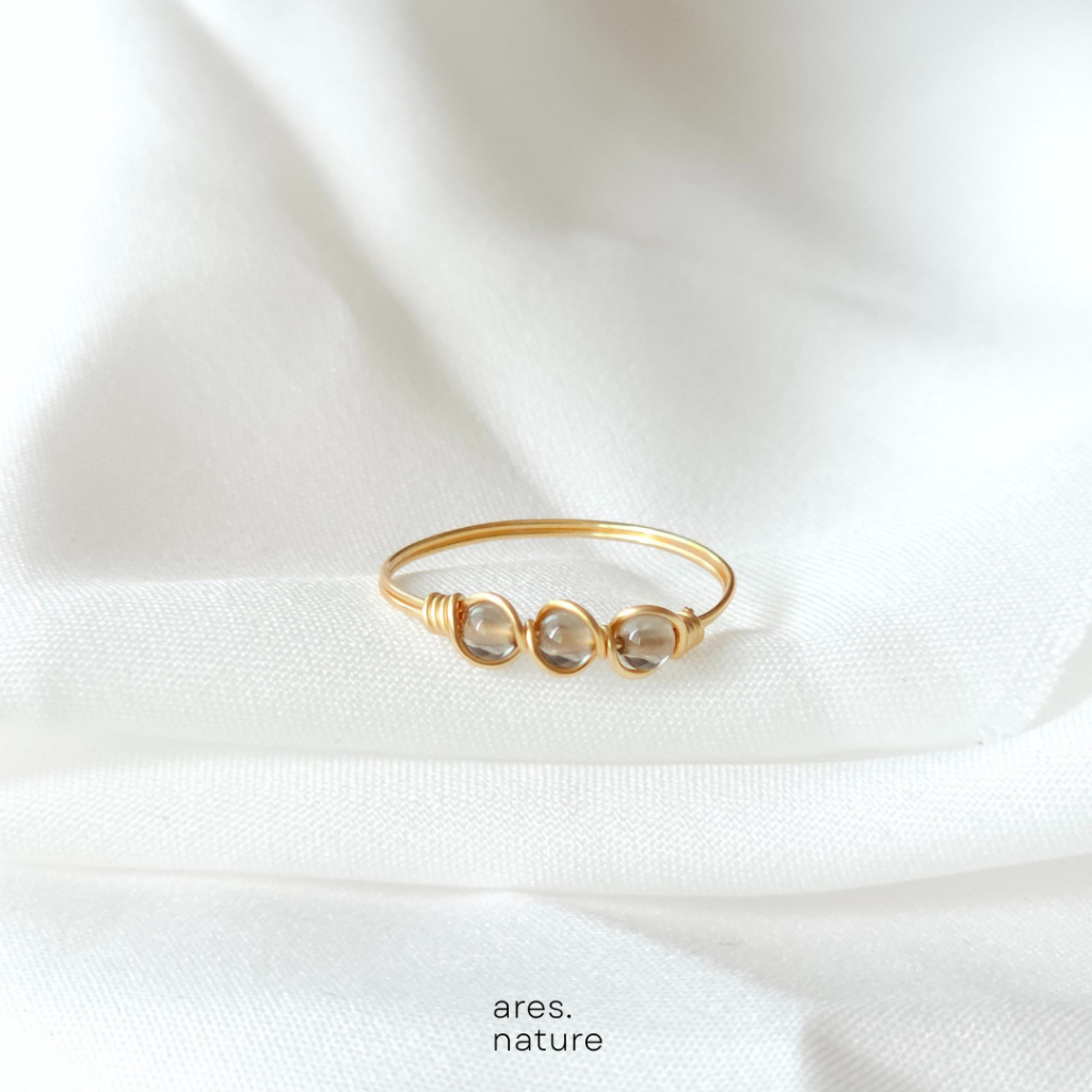(ares.nature) แหวนลวดดัดรุ่น Mila ring เลือกหินเองได้ แหวนหินมงคล สายมู