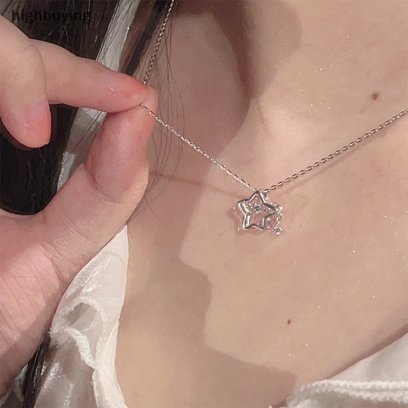 [highbuying] ใหม่ สร้อยคอโซ่ จี้คริสตัล รูปดาวกลวง เครื่องประดับแฟชั่น สําหรับผู้หญิง พร้อมส่ง