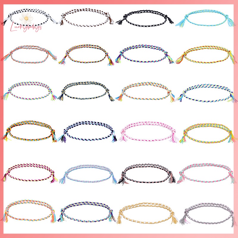 Luckybabys> สไตล์โบโฮ สี่เส้น แฮนด์เมด ทอ พันด้าย สร้อยข้อมือ เชือกผูกปม เรียบง่าย ทุกเพศ มิตรภาพ สร้อยข้อมือนําโชค ใหม่” /></a></p>
<p><a href=