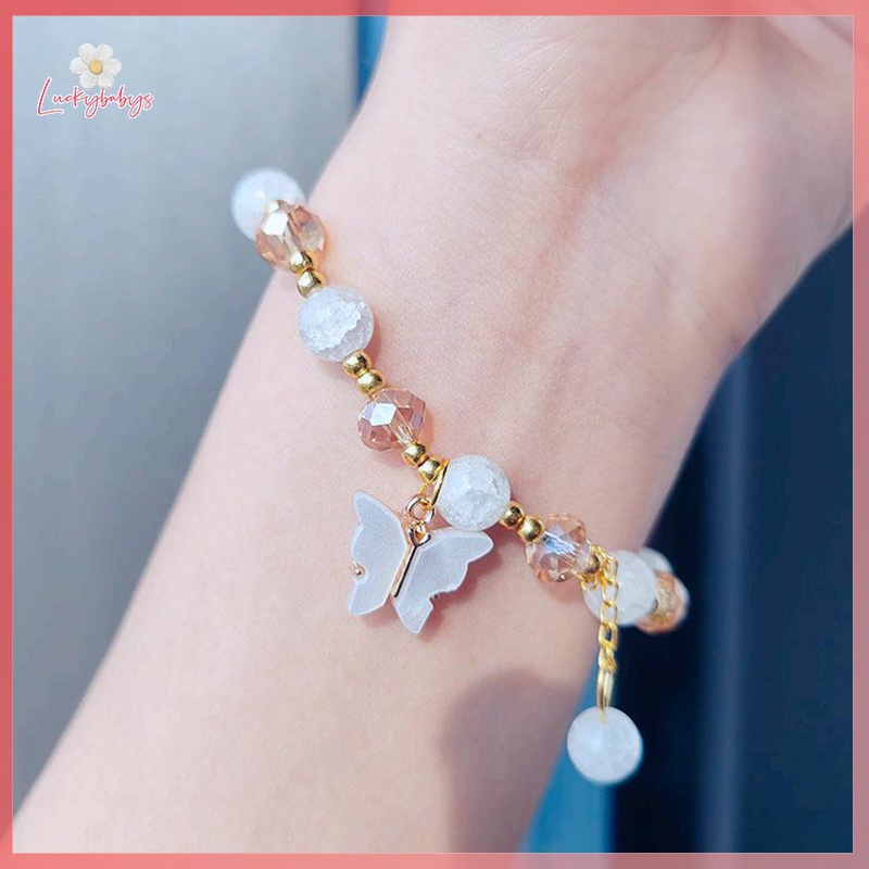 Luckybabys> สร้อยข้อมือ ลูกปัดแก้ว จี้รูปผีเสื้อ หรูหรา เครื่องประดับ สําหรับผู้หญิง” /></a></p>
<p><a href=