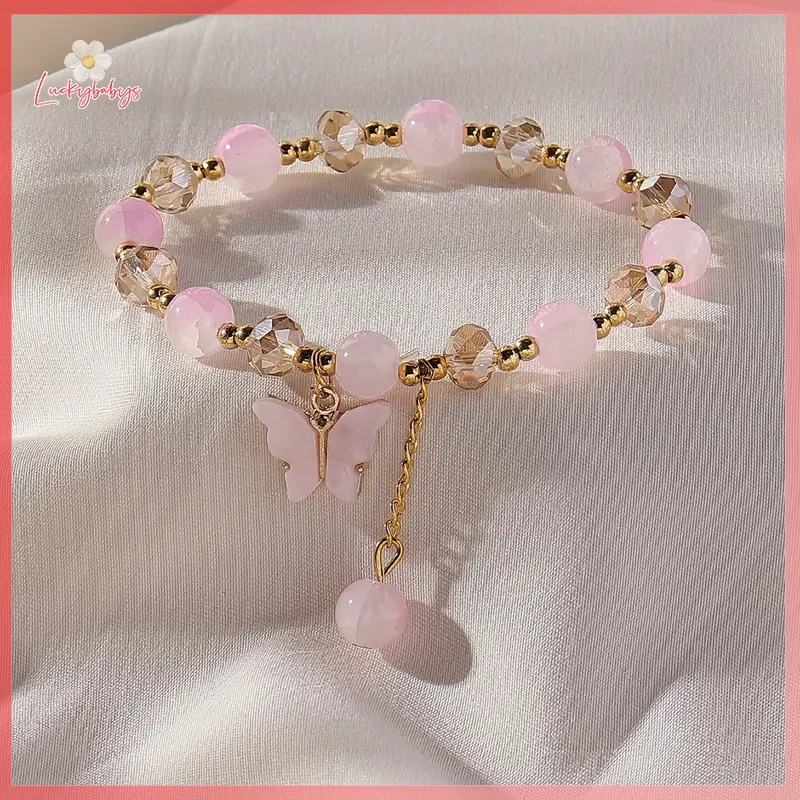 Luckybabys> สร้อยข้อมือ ลูกปัดแก้ว จี้รูปผีเสื้อ หรูหรา เครื่องประดับ สําหรับผู้หญิง” /></a></p>
<p><a href=