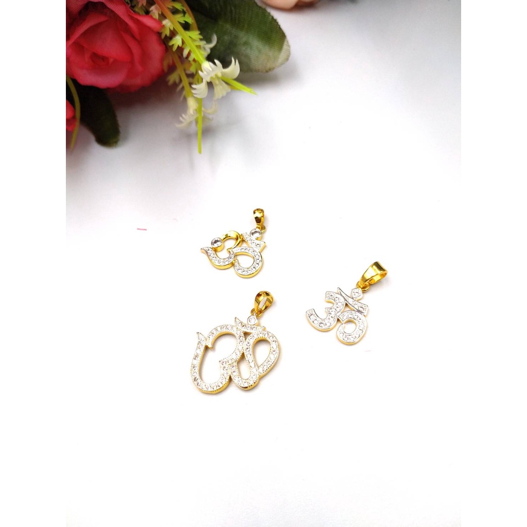 jewelryshop365 K519 จี้โอมเพชรสวิสเกรดพรีเมี่ยม งานไม่ลอกไม่ดำ ใส่ติดตัวได้ตลอด คุณภาพสวยเกินราคา
