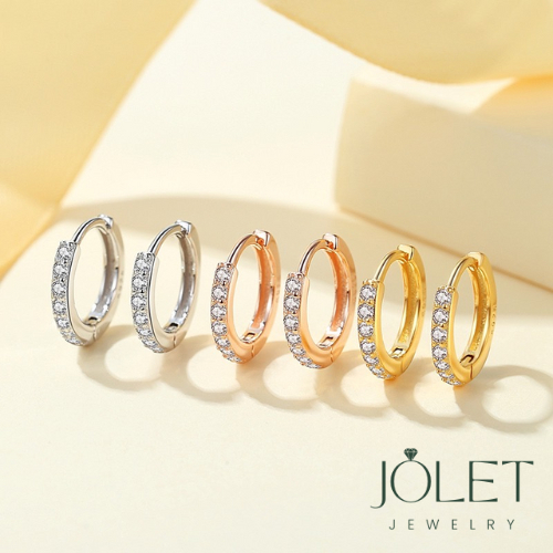 jolet ต่างหูห่วง สไตล์เกาหลีเลือกขนาดได้ไม่ลอกไม่ดำ