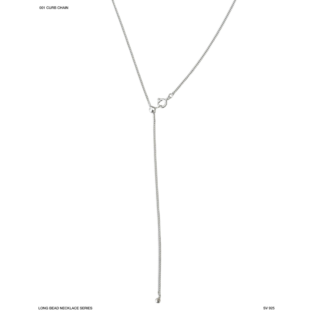 (necklace) : 001 CURB CHAIN LONG BEAD NECKLACE 20