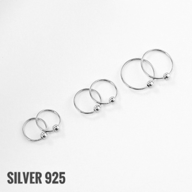(silver 925) จิวห่วงเล็กมีบอล จิวหู จิวจมูก (รุ่นใหม่)