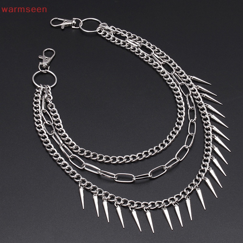(warmseen) พวงกุญแจโซ่ อเนกประสงค์ สไตล์พังก์ ฮิปฮอป สําหรับผู้ชาย และผู้หญิง