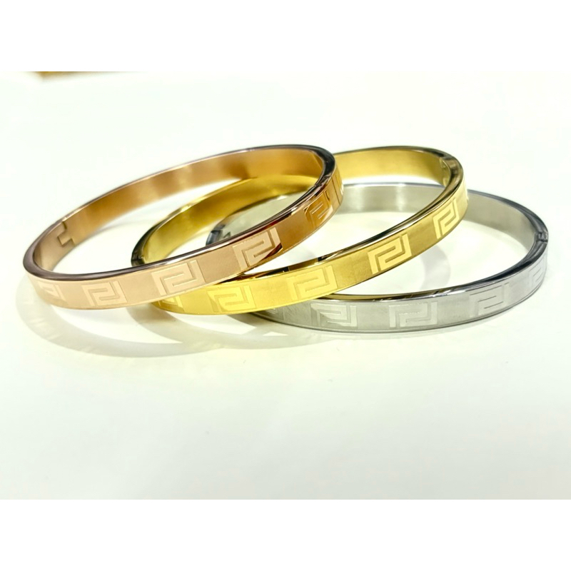 กำไลจีนทอง 24K （ไซส์ 57）งานละเอียดลายปราณีตสวยสะดุดตา