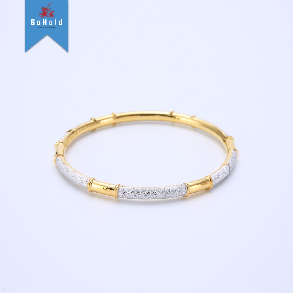 กำไลทองคำแท้ 96.5 น้ำหนัก 1 บาท, น้ำหนัก 2 สลึง กำไลปล้องไผ่สองสี พร้อมใบรับประกัน