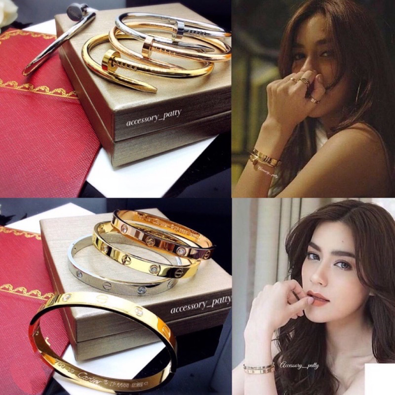 กำไลน็อต+ตะปู สแตนเลส รุ่นCa06 สแตนเลสแท้ค่ะ เส้นขอบวงตัดคมสวยค่ะ✨