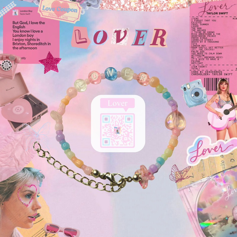 กำไลลูกปัด สร้อยข้อมือลูกปัด Lover   Taylor Swift