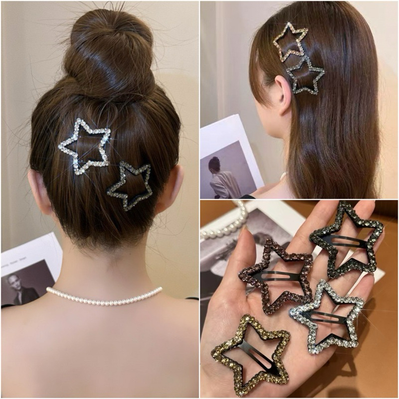 กิ๊บติดผม Star Glitter Clip ทรงน่ารักประดับกลิตเตอร์วิบวับ พร้อมส่ง