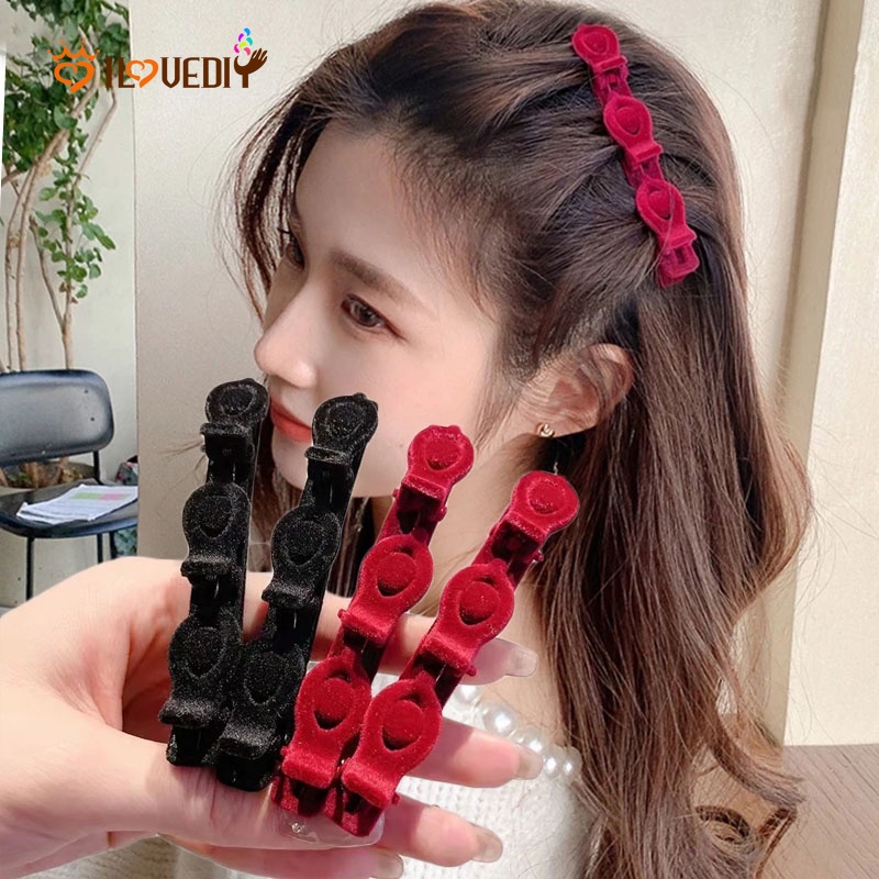 กิ๊บติดผม ปากเป็ด ผ้ากํามะหยี่ น่ารัก สไตล์เกาหลี สําหรับผู้หญิง