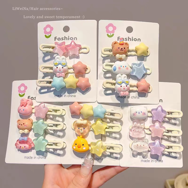 กิ๊บติดผม ลายการ์ตูนหมีน่ารัก สําหรับเด็กผู้หญิง