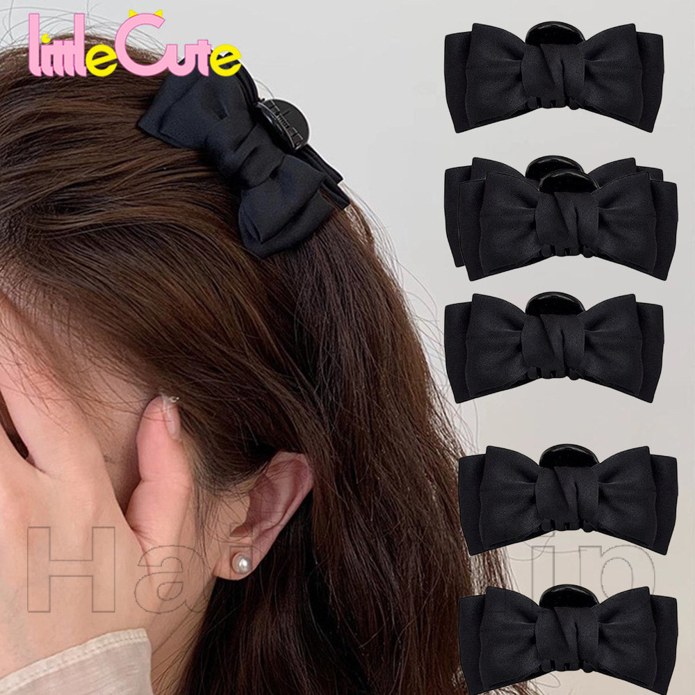 กิ๊บติดผมหางม้า ขนาดเล็ก สีดํา สไตล์เจ้าหญิง แฟชั่นสําหรับผู้หญิง Y2K