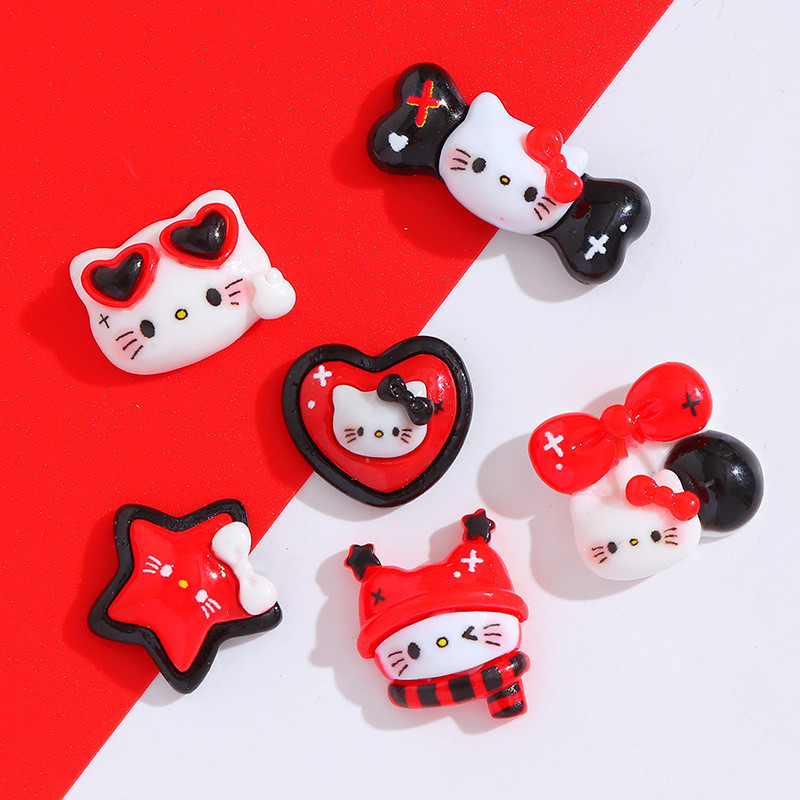 กิ๊บติดผมเรซิ่น ลายการ์ตูนแมว ประดับโบว์ แฮนด์เมด diy
