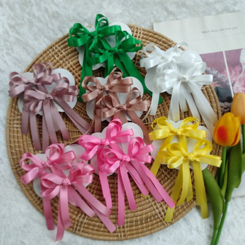 กิ๊บโบว์ติดผมริบบิ้นซาตินฟูๆๆน่ารัก (ราคา/1คู่)