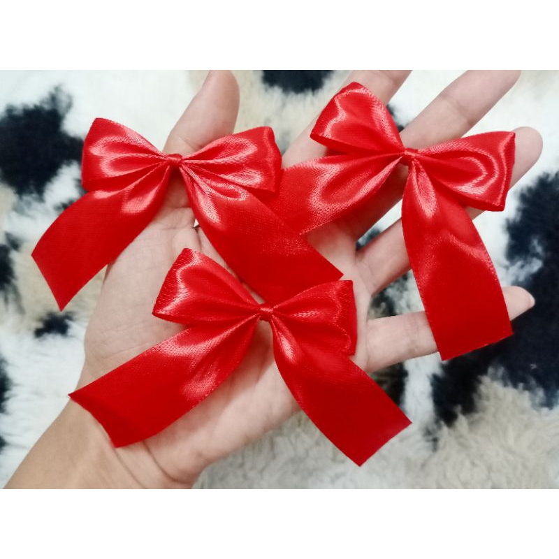 กิ๊ปไซส์ S โบว์นักเรียน(สีแดง) ริบบิ้นกว้าง 1