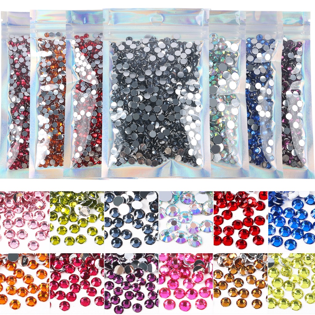 ขายส่ง หินคริสตัลเรซิ่น พลอยเทียม แบบใส สําหรับตกแต่งเล็บ DIY
