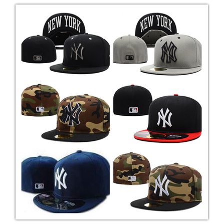 คุณภาพดี MLB NE นิวยอร์ก NY Yankees ผู้ชาย ผู้หญิง แฟชั่น SnapBack หมวก Snap ปิดด้านหลัง เต็มรูปแบบ พอดี หมวก