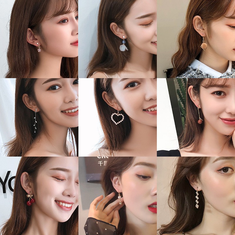 [จัดส่งภายใน 24 ชั่วโมง] No pierced ear clip earrings creativity long fruit flower wine bottle earrings