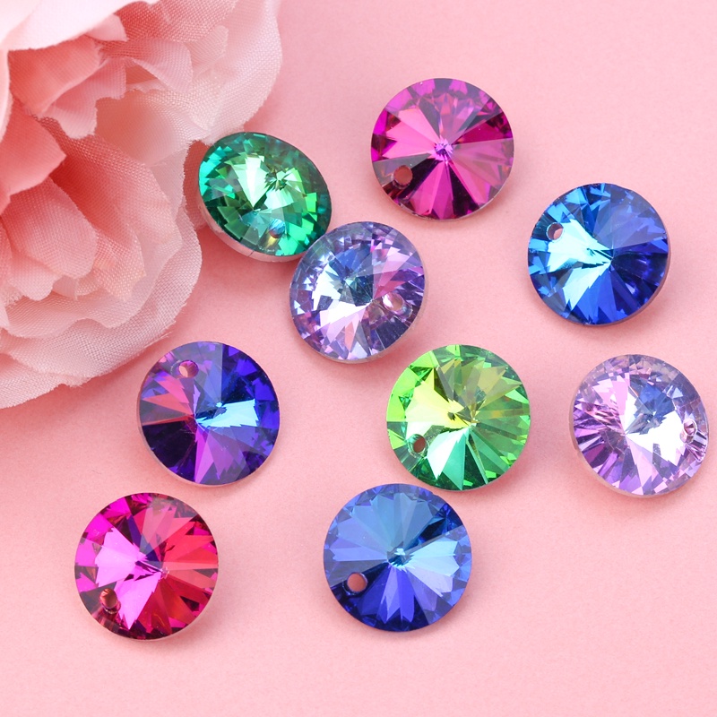 จี้ดาวเทียม คริสตัล ทรงกลม 14 มม. สําหรับทําเครื่องประดับ สร้อยคอ ต่างหู DIY 12 ชิ้น ต่อล็อต