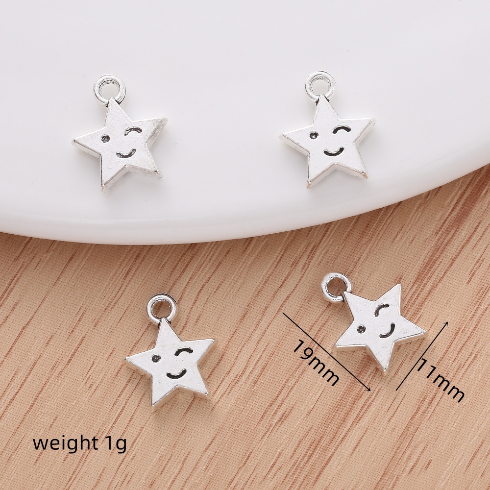 จี้รูปดาวยิ้ม สไตล์วินเทจ สําหรับทําเครื่องประดับ สร้อยคอ สร้อยข้อมือ DIY 20 ชิ้น