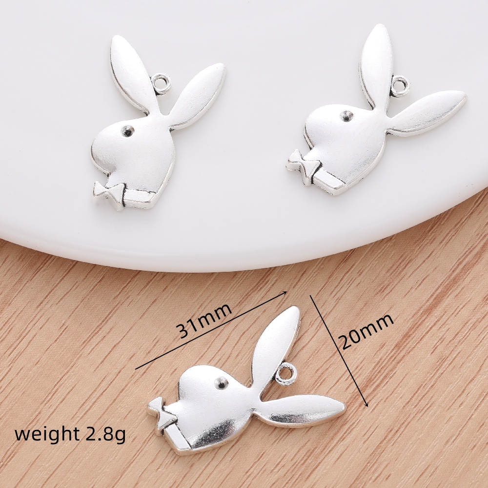 จี้สร้อยคอ ต่างหู รูปกระต่าย สวยหรู แฟชั่นสําหรับผู้หญิง DIY 5 ชิ้น