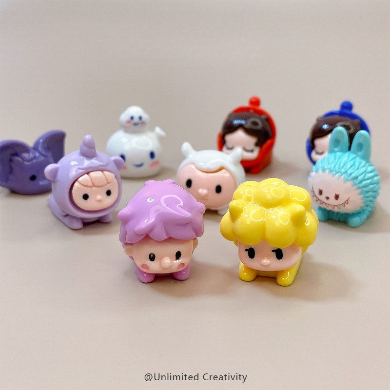 จี้เรซิ่น รูปป๊อปมาร์ท 3D น่ารัก 9 ชิ้น