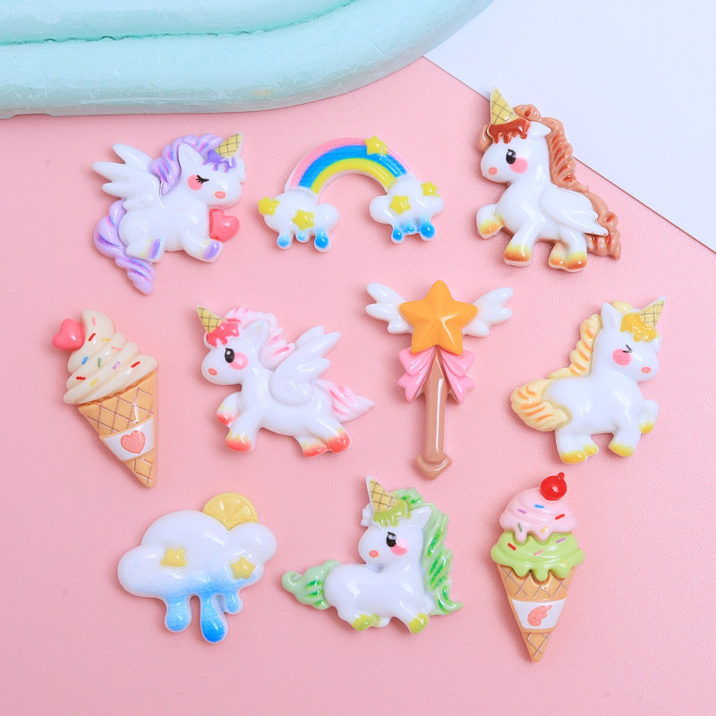 จี้เรซิ่น รูปไดโนเสาร์น่ารัก DIY 10 ชิ้น
