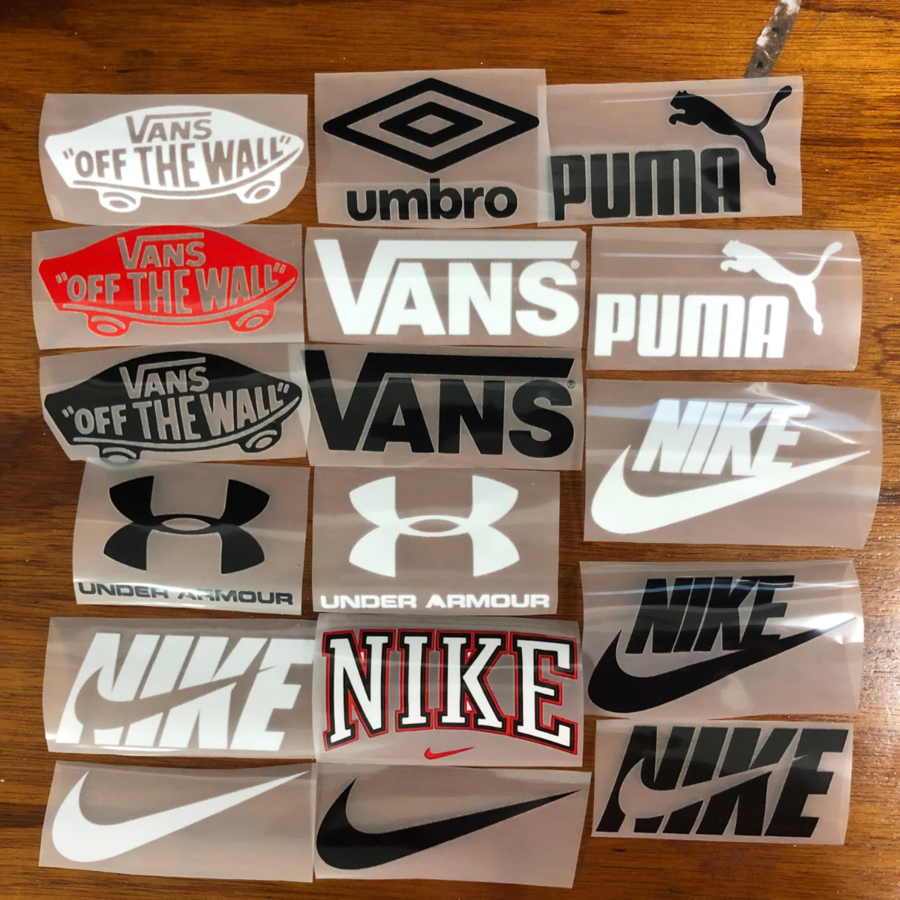 ตัวรีดติดเสื้อโลโก้แบรนด์กีฬาต่างๆ Nike , Puma , Vans แผนฟิล์มรีดร้อน อาร์มติดเสื้อ DIY
