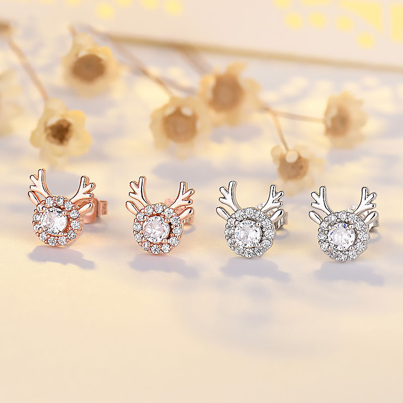 ต่างหู s925 earrings รุ่น กวางเรนเดียร์ Reindeer  ผู้หญิง ต่างหูแฟชั่น ของขวัญ เครื่องประดับ minimal