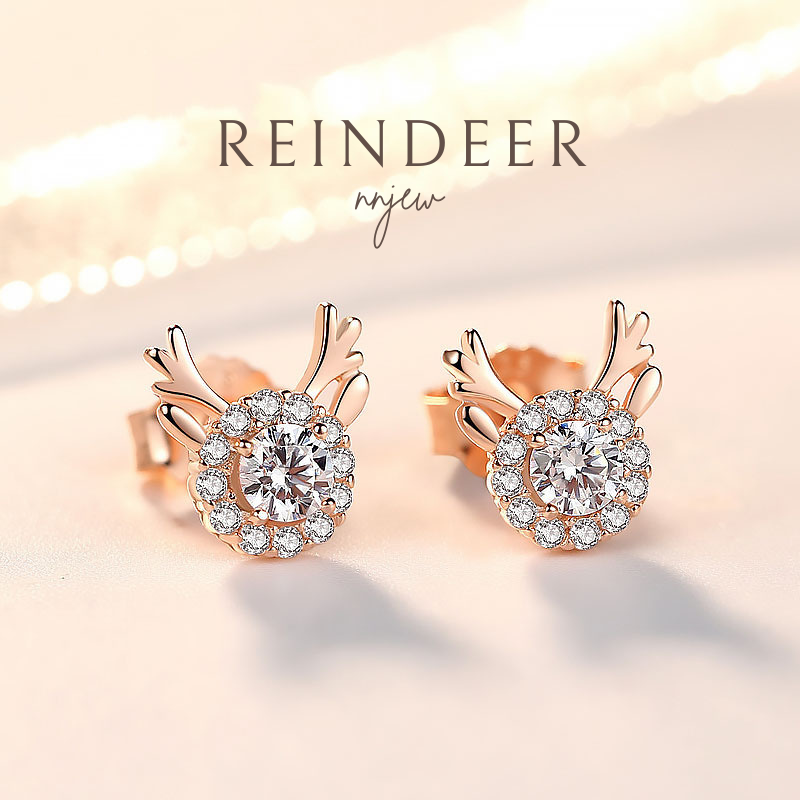 ต่างหู s925 earrings รุ่น กวางเรนเดียร์ Reindeer  ผู้หญิง ต่างหูแฟชั่น ของขวัญ เครื่องประดับ minimal
