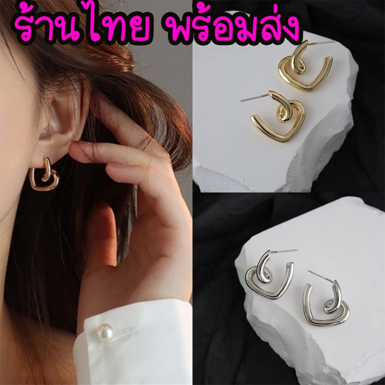 ต่างหู รูปหัวใจแฟชั่น ผู้หญิง เครื่องประดับ สไตล์เกาหลี AE62