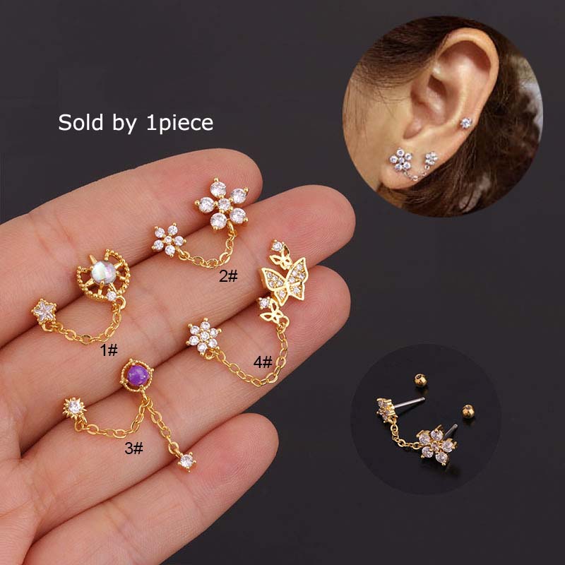 ต่างหูสแตนเลส 20 Gauge 1 ชิ้น