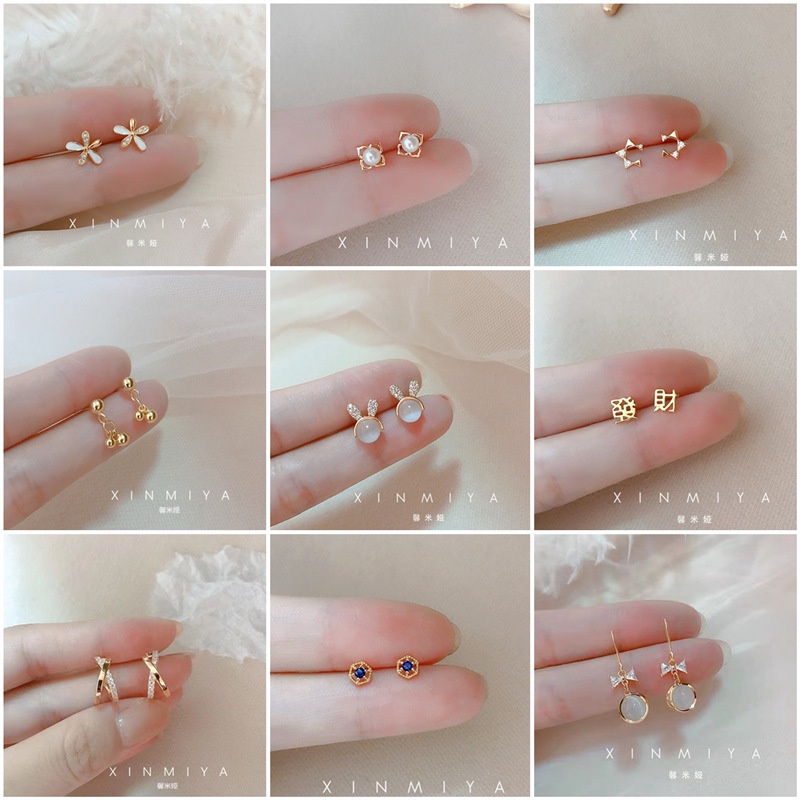 ต่างหูเกาหลี ต่างหูระย้า ต่างหูเงินแท้ ต่างหูแฟชั่น สีเงิน เครื่องประดับแฟชั่นสตรี