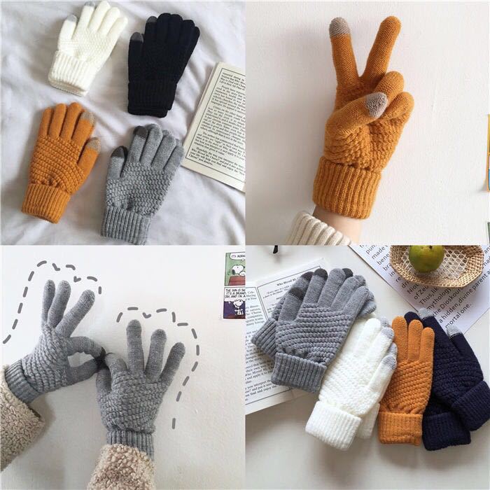 ถุงมือผ้าฟลีซกันหนาว well merry ทัชสกรีนมือถือได้ ให้ความอบอุ่น นุ่มนวล ใส่สบาย ผ้าคุณภาพดี
