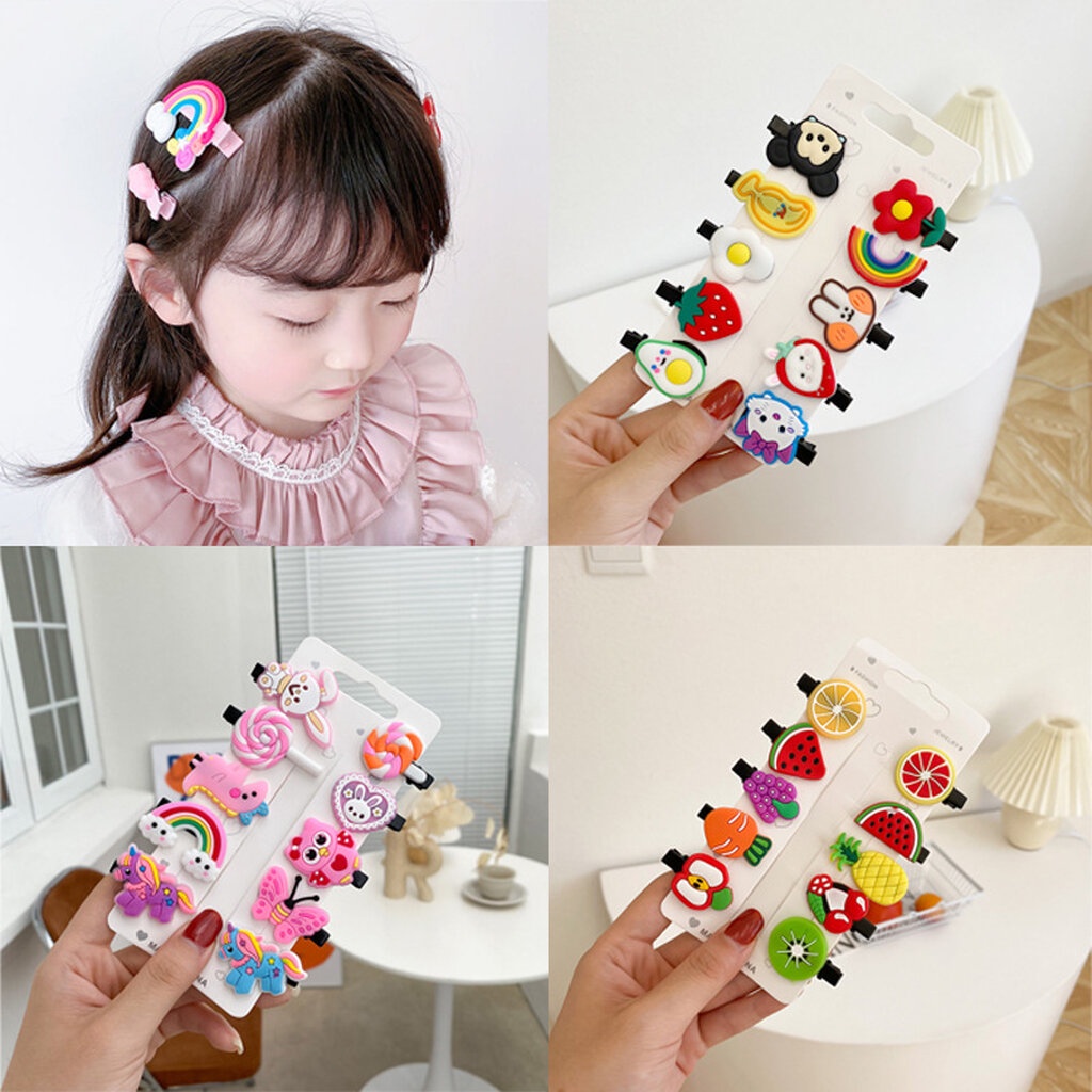 บ้านพลู แพ็ก 10 ชิ้น กิ๊บติดผม กิ๊บ น่ารัก สีสวย สดใส สำหรับเด็ก