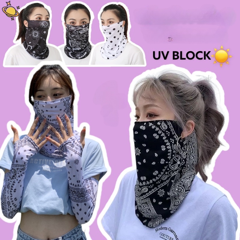 ผ้าบัฟ สไตล์เกาหลี   ลาย paisley มีที่เกี่ยวหู กันแดดกันฝุ่น✨ YKD