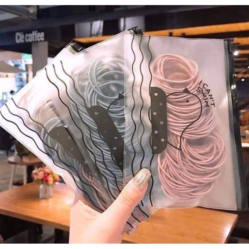 ผ้าโพกศีรษะที่สวยหรู100pcs เชือกผม ยางรัดผม Women