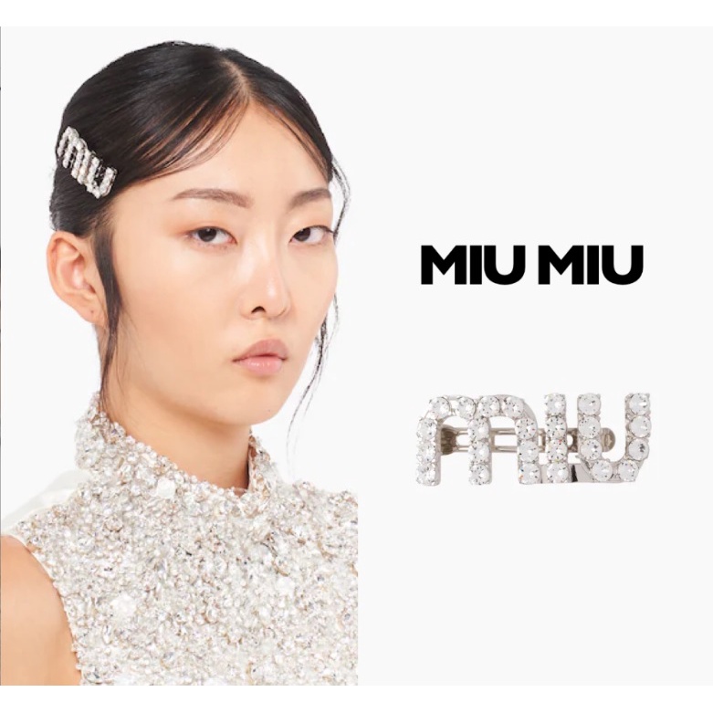 พร้อมส่ง Miu กิ๊บสปริง มี 2 รุ่น แบบประดับคริสตัลและมุก ที่ตัวอักษร *ปั้มหลัง**