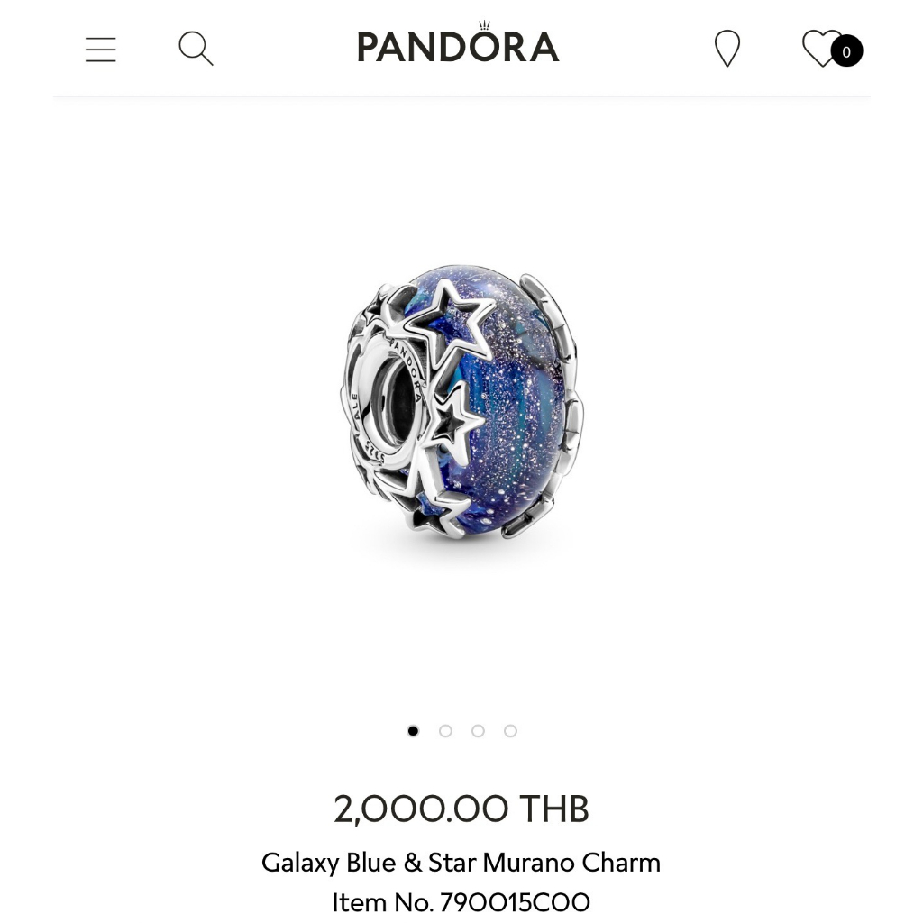 [พร้อมส่ง] New Pandora Galaxy Blue & Star Murano Charm