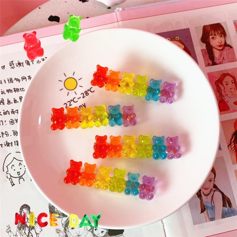 พร้อมส่ง กิ๊ฟติดผม กิ๊ฟติดผมหมี กิ๊ฟหมีเยลลี่ jelly bear กิ๊ฟสไตล์เกาหลี น่ารัก