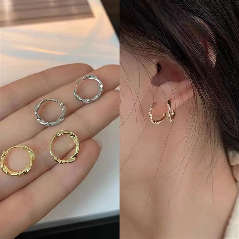 พร้อมส่ง ต่างหูเข็มเงิน 925 ทรงเรขาคณิต สไตล์เกาหลี สําหรับผู้หญิง