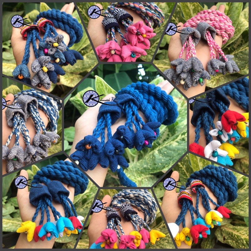 พร้อมส่ง!!! สายรัดเอว เชือกรัดเอวผ้าคราม งานฝีมือเย็บด้วยมือสวยประณีต